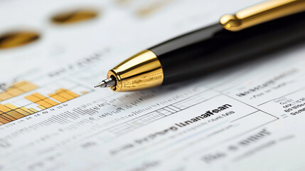 Detailed closeup of portfolio planning materials with pen