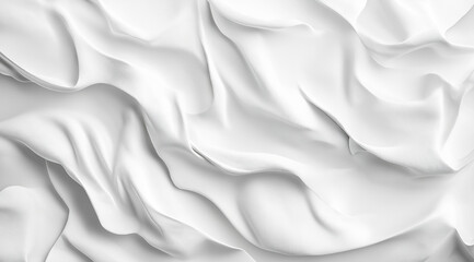 Fototapeta premium High-resolution crumpled paper texture on a white background, ideal for product presentation, hyper-realistic detailing with intricate folds and subtle shading for a clean, professional look