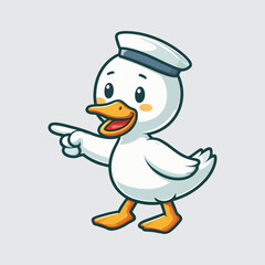 duck vector wearing pirate costume