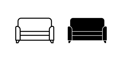 Sofa icon set. Symbol isolated white background. vector illustration. color editable.