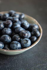 blueberry ripe juicy berries vitamins natural product snack fresh tasty food dish gourmet food background on the table rustic food top view copy space keto and paleo diet Vegetarian and vegan food