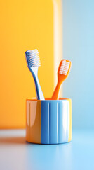 Animated Children's toothbrush in a cup 