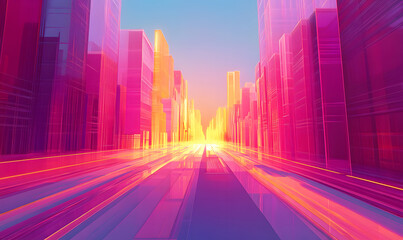 Abstract image of night traffic light trails in the city
