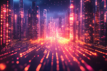 Fototapeta premium Abstract image of night traffic light trails in the city 