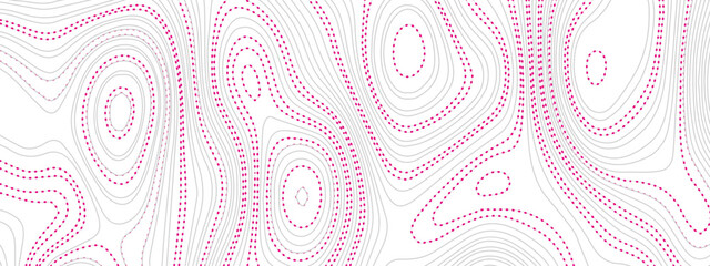 Abstract colorful wavy topographic map and curved lines background. Abstract geographic wave grid line map. Abstract topography relief. vector illustration.