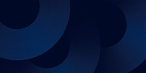 Blue abstract background with glowing circles. Swirl circular lines pattern. Geometric spiral. Twirl element. Modern graphic desi