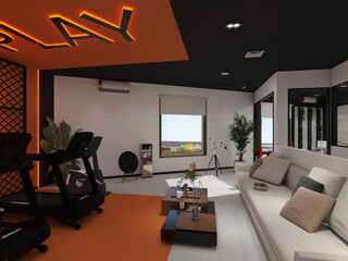 OFFICE DE COWORKING EMPRESARIAL CON ESTILO MODERNO E INDUSTRIAL 