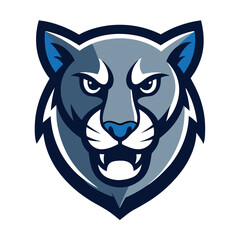 

A sleek, dynamic panther-cougar mascot logo with bold lines, sharp eyes, and a fierce expression, embodying power, agility, and strength in a modern vector design.