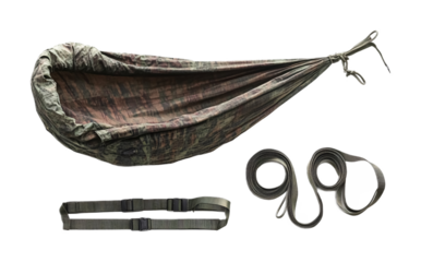 Durable Camping Hammock Strap Set for Setup Isolated on White Background