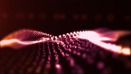 A calming background of virtual golden waves moving smoothly in virtual space.
