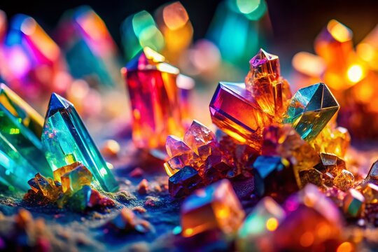 Microscopic View of Urobilin Crystals: Tilt-Shift Miniature Medical Photography
