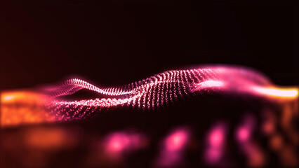 A calming background of virtual golden waves moving smoothly in virtual space.
