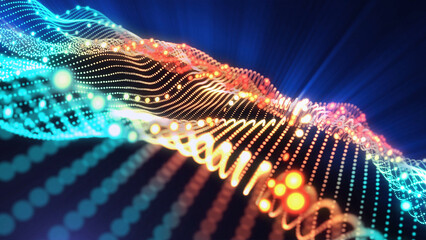 Soothing virtual light waves background, creates a positive creative atmosphere
