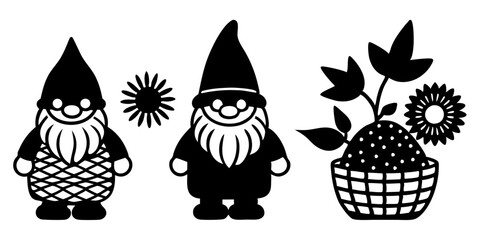 cute fall gnomes set autumn harvest clipart