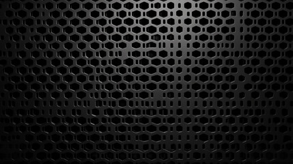 Naklejka premium Abstract black texture background hexagon carbon, Black honeycomb background