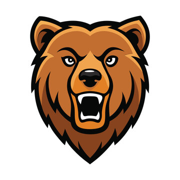 

A fierce and bold logo featuring a grizzly bear's head seamlessly merged with a lion's mane, symbolizing strength, power, and dominance in a captivating, dynamic design.