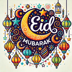Fototapeta premium vector eid mubarak, muslim holiday