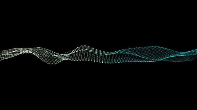 Abstract wave with moving dots. Abstract Halftone dots wave background animation. Abstract and technology dots wave background.