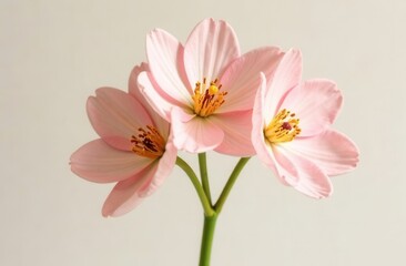 Fototapeta premium Close up of a pink flower with a vibrant yellow center