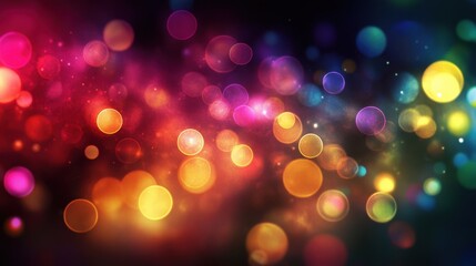 Fototapeta premium Colorful Abstract Bokeh Background with Vibrant Lights and Soft Focus Effect for Use in Design Projects, Advertisements, or Event Promotions