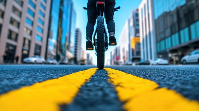 A courier on a bicycle navigating city streets, representing eco friendly delivery options and the growing demand for sustainable logistics solutions.