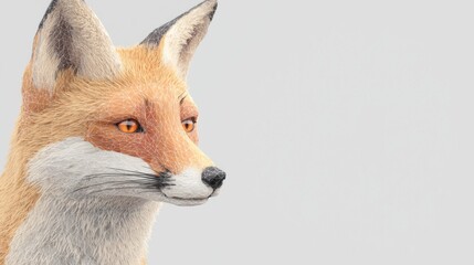 Obraz premium Majestic Low-Poly Fox Portrait with Piercing Eyes in Ultra-Detailed Cinematic Image