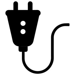  Smart plug silhouette on white background