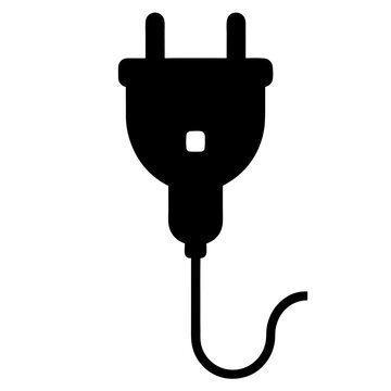 recommend clip art:  Smart plug silhouette on white background