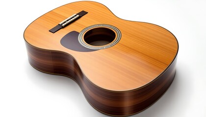 Acoustic Guitar: Warm Wood Grain, Classic Design, Serene Mood