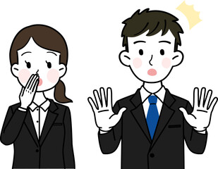イラスト素材: 驚く社会人　シンプルでかわいいイラスト素材
