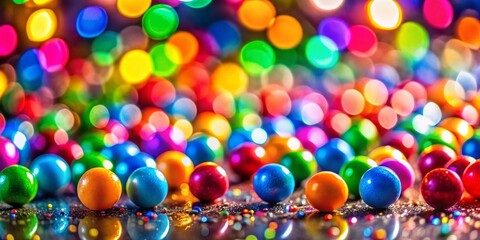 Miniature Paintball Gum Scene: Colorful Capsules in a Toy World