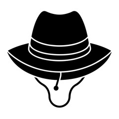  Fisherman hat icon vector art illustration