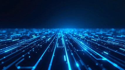 A digital abstract background featuring a geometric pattern of glowing blue and white lines on a dark background. new image