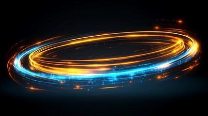 Obraz premium Abstract swirling light trails create a vibrant cosmic ring