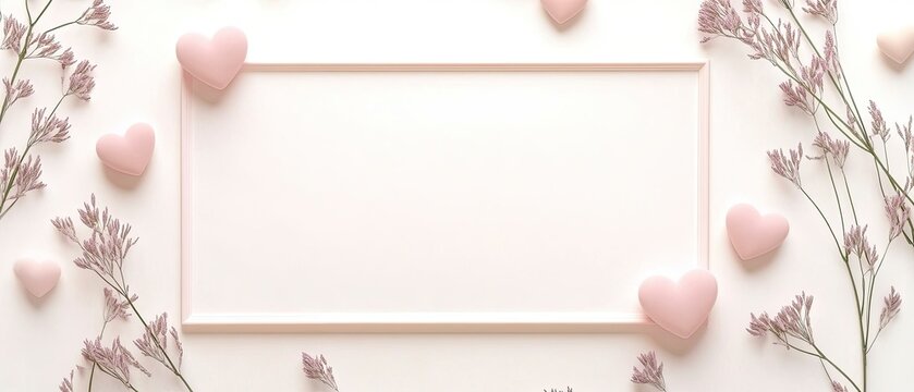 Sweet love valentine frames with hearts and flowers wallpaper