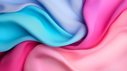 Obraz premium Abstract Pastel Fabric Texture Pink Blue and Purple Swirls of Soft Silk or Chiffon Material