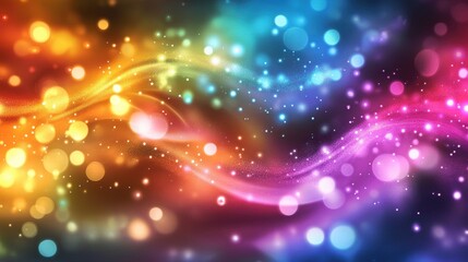 Abstract Colorful Background with Soft Waves and Light Particles, Perfect for Creative Projects, Digital Art, Graphic Design, and Multimedia Presentations