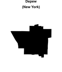 Depew (New York) blank outline map