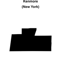 Kenmore (New York) blank outline map