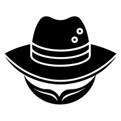  Fisherman hat icon vector art illustration
