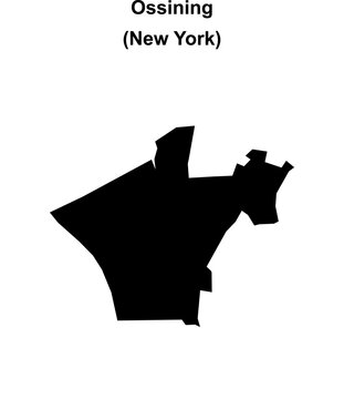 Ossining (New York) blank outline map