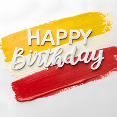 Happy birthday party background with text paint bush stock