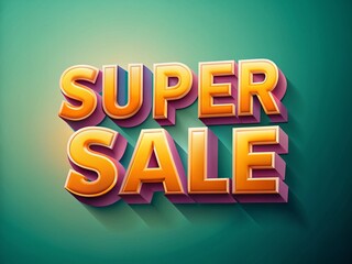 Minimalist 3D Super Sale Text Effect for Product Promotion - Editable