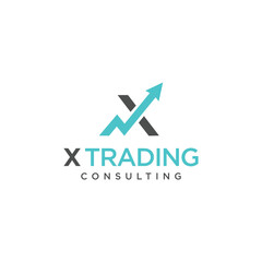 Trending logo design with modern X stock icon.