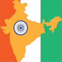 celebrating the Indian festival for Indian freedom fighters on 26 January and 15 August with the Indian flag and map or India gate wallpaper 