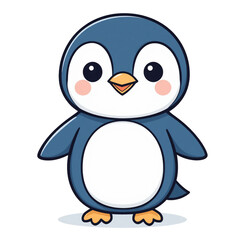 Obraz premium Adorable Cartoon Penguin Illustration Cute Winter Bird Character Design Kawaii Style Animal Graphic