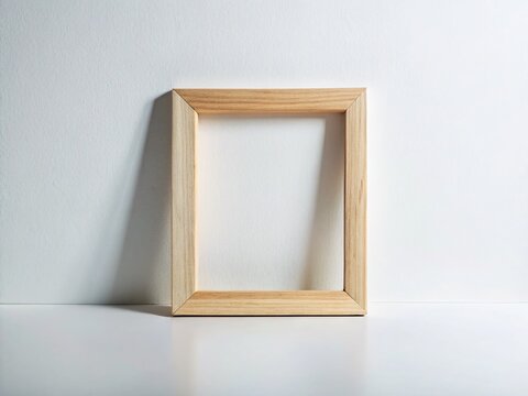 Minimalist Armazon: Simple Wooden Frame on White Background