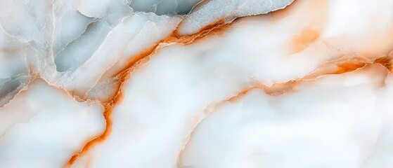 Elegant White and Orange Onyx Marble Texture High Resolution Background Image for Design Projects