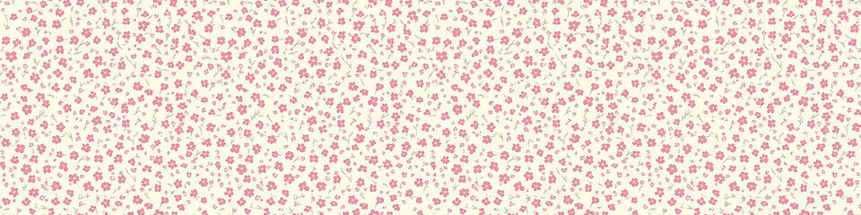 Pastel pink and white tiny floral pattern, seamless tile