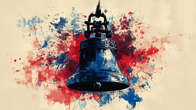 Freedom bell of america celebrating equality and unity in a colorful artistic representation